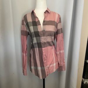 Hold LL Gorgeous Pink Burberry checked blouse as new